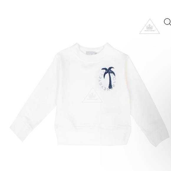 Stella McCartney Kids Other - Kids White Sweatshirt w/ Blue Palm Tree Design luxury designer Stella McCartney